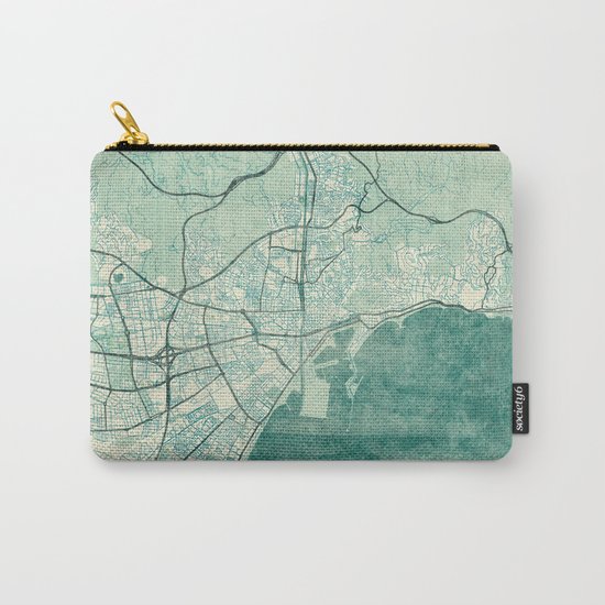 Malaga Map Blue Vintage Carry-All Pouch
