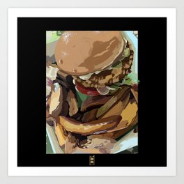 Hamburger & Potatoes Art Print