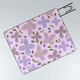 Pastel Lavender Floral Abstract Picnic Blanket