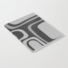 Palm Springs Retro Mid-Century Modern Abstract Pattern in Grey Notebook