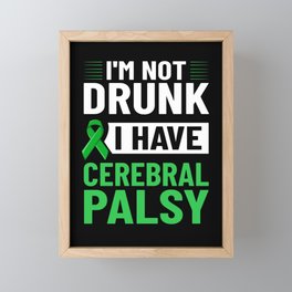 Cerebral Palsy Green Ribbon Brain Damage Awareness Framed Mini Art Print