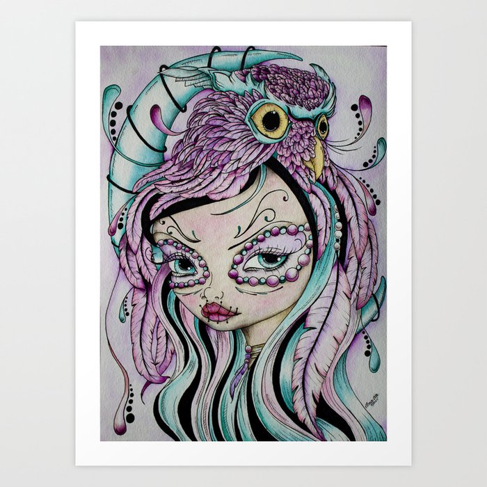 The Dreamer - Day of the Dead Painting Art Print