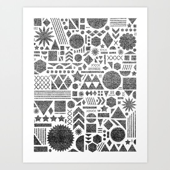 Modern Elements with Black. Art Print