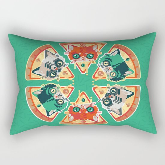 Pizza Slice Cats Rectangular Pillow