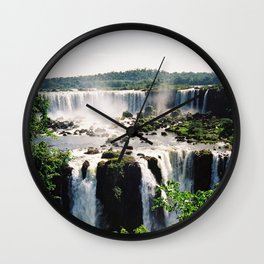Brazil Photography - Beautiful Waterfall Surrounded By The Jungle Wall Clock