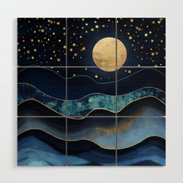 Golden Moon Wood Wall Art