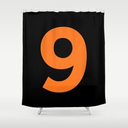 Number 9 (Orange & Black) Shower Curtain