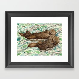 Sea Otters Framed Art Print