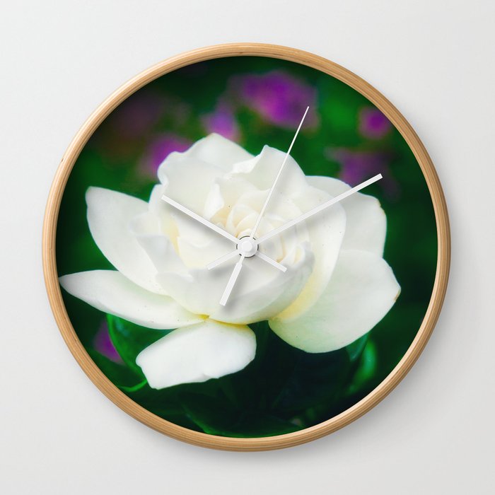 White Flower Wall Clock