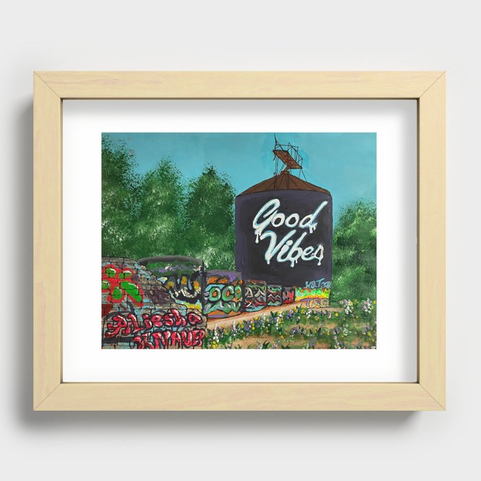 Asheville Good Vibes Silo Recessed Framed Print