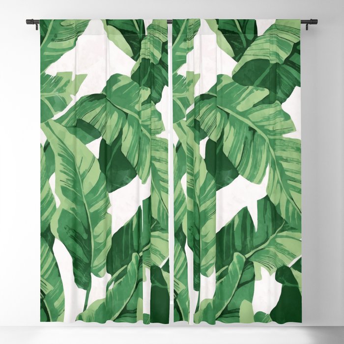 Tropical banana leaves IV Blackout Curtain by CatyArte | Society6