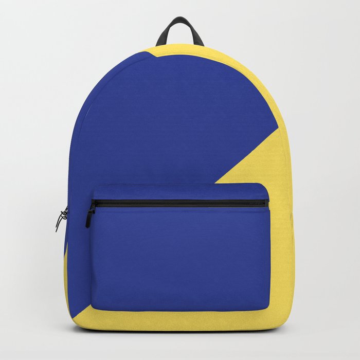 Modern royal blue sunshine yellow trendy color block Backpack