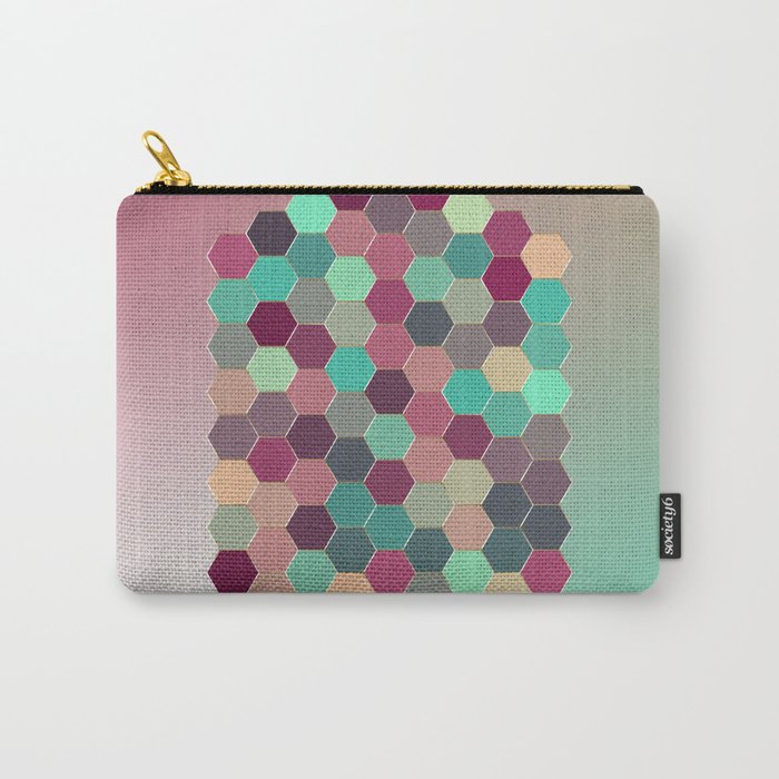 Abstract Metallic Red and Teal Jewel Carry-All Pouch