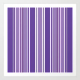 Purple Vertical Stripes Pattern Art Print
