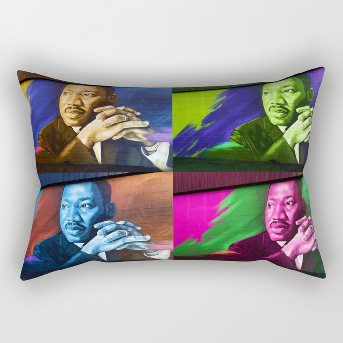 Martin Luther King African American civil rights black lives matter colorful collage portrait painting Rectangular Pillow