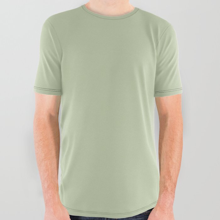 The Light Sage Green Solid All Over Graphic Tee