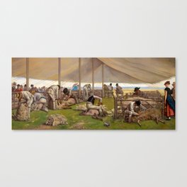 A Sheep Shearing Match, 1875 by Eyre Crowe Canvas Print