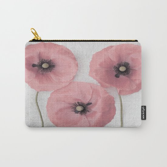 Pink Poppies Carry-All Pouch