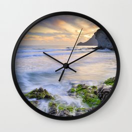lonely sunset at the sea Wall Clock