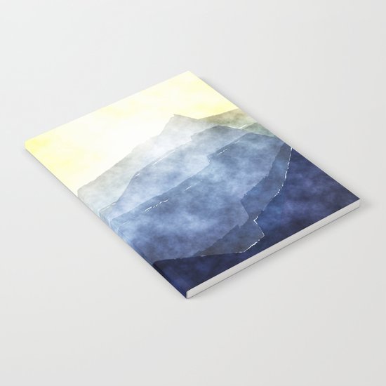 Sun behind the mountains - Modern abstract triangle pattern Notebook