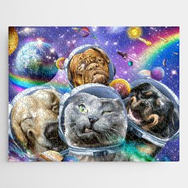 Space Cat And Dogs Selfie  Jigsaw Puzzle