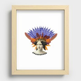 Woman with fan Recessed Framed Print