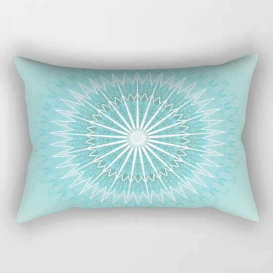 Turquoise Aqua Mandala Rectangular Pillow