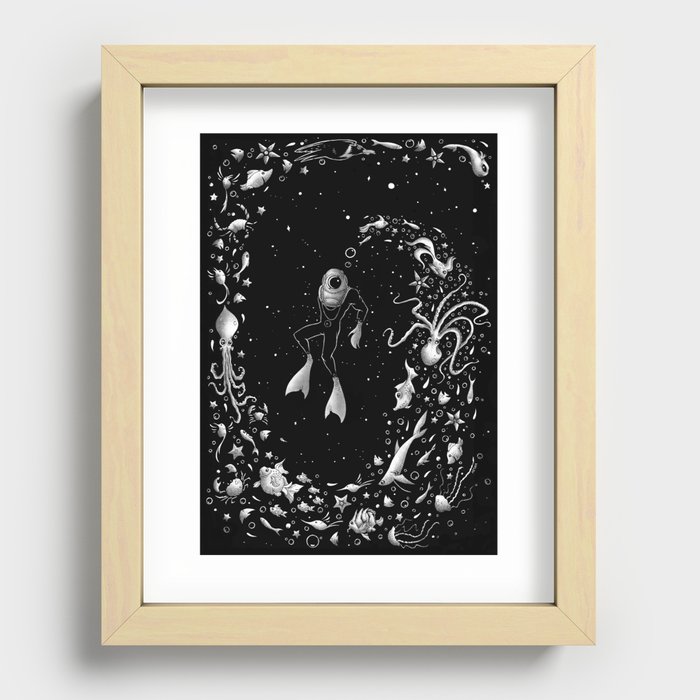 SPACE DIVE Recessed Framed Print