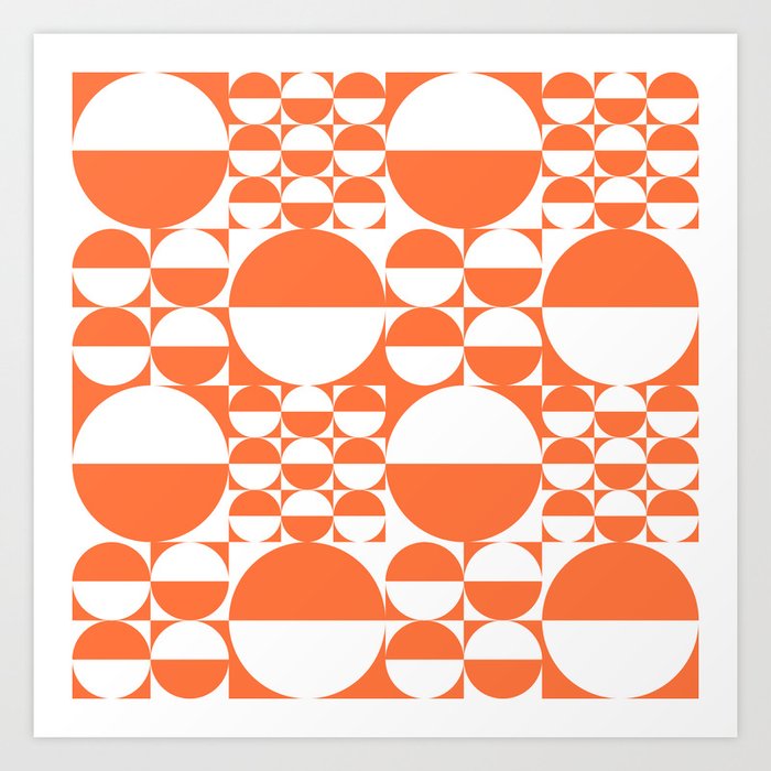 Retro Geometric half Circle Design 835 Art Print