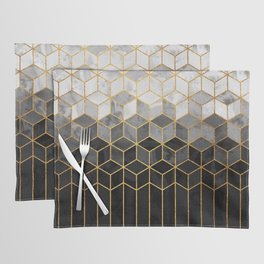 Black and White Gradient Cubes Placemat
