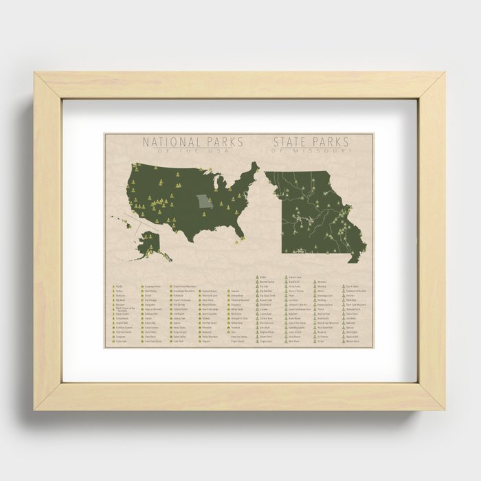 US National Parks - Missouri Recessed Framed Print