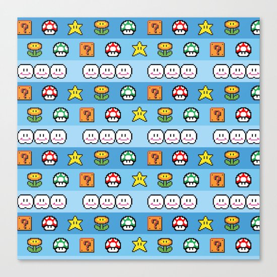 Pixel retro game Canvas Print