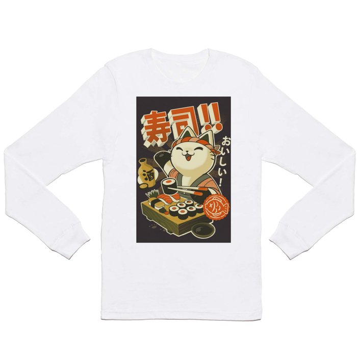 Cat Sushi Long Sleeve T Shirt