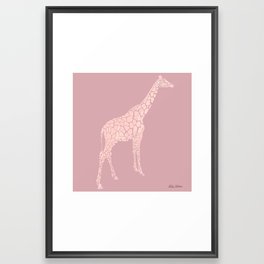 Pink Giraffe  Framed Art Print