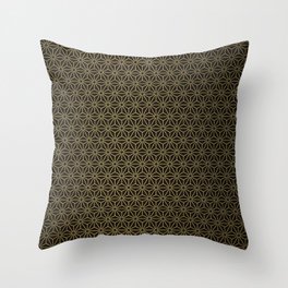 Asanoha Pattern Gold-Gradient  Throw Pillow