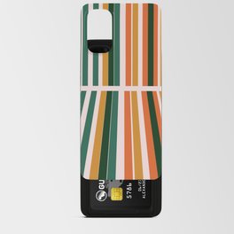 Contemporary Orange Gold Teal Stripes Geometric Reflection Android Card Case