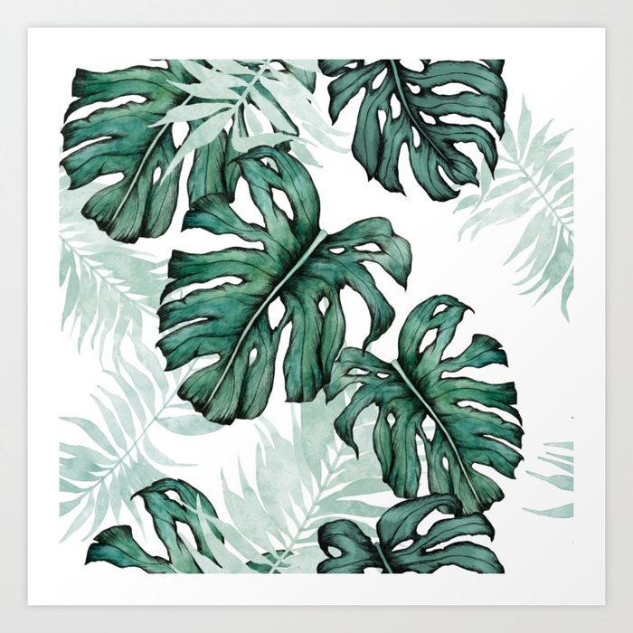Botanical Green Monstera Leaf Art Print By Studiomoni Society6