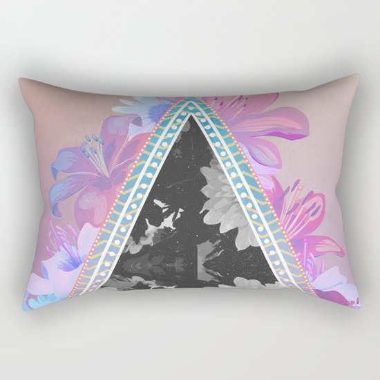 floral triangle Rectangular Pillow