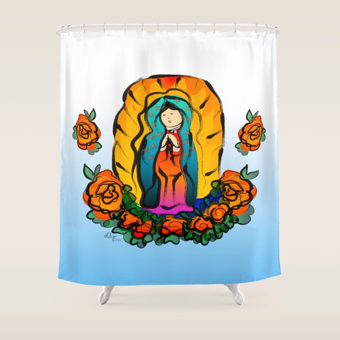 La Virgin De Guadalupe Shower Curtain By Elledeegee
