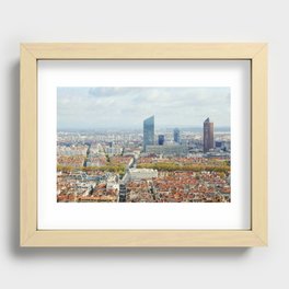 Panoramic view of Lyon | Auvergne Rhone Alpes Cityscape | Fourviere hill viewpoint Recessed Framed Print