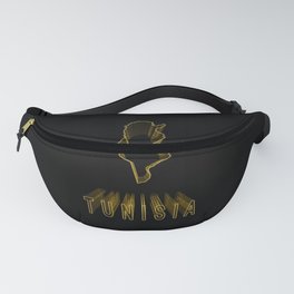Map of Tunisia, Gold Map Fanny Pack