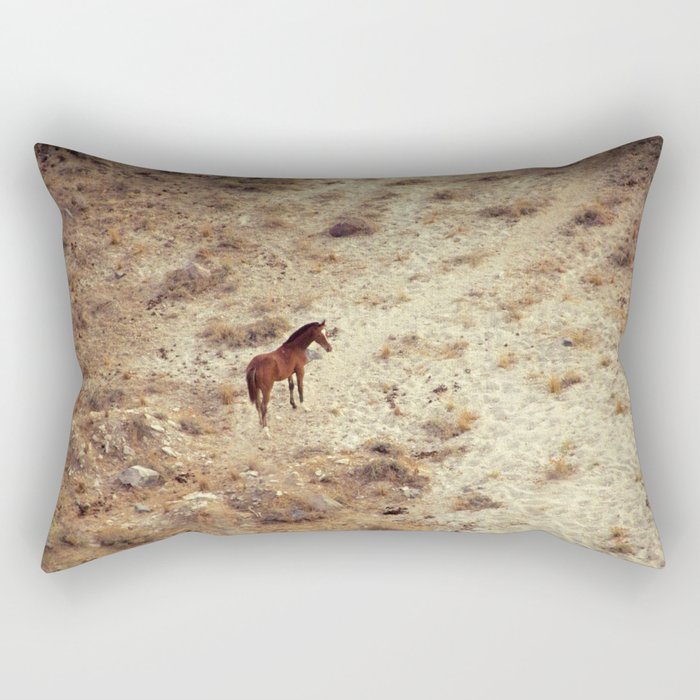 Horse in Santorini Rectangular Pillow