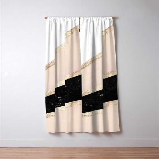 Blush White Black Marble And Rose Gold Stripes Glam 1 Minimal