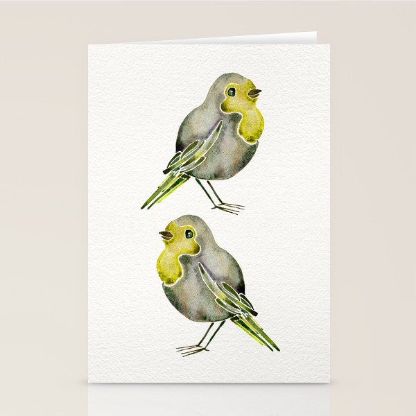 Little Yellow Birds Stationery Cards By Catcoq