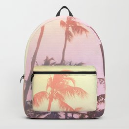 Out Until Dawn Backpack | Pink, Other, Graphic Design, Palmtrees, Sunset, Landscape, Nature, Digital, Yellow, Color 