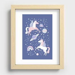 Candy Coated Space Unicorns Recessed Framed Print