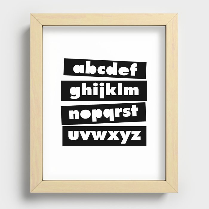 Alphabet Recessed Framed Print