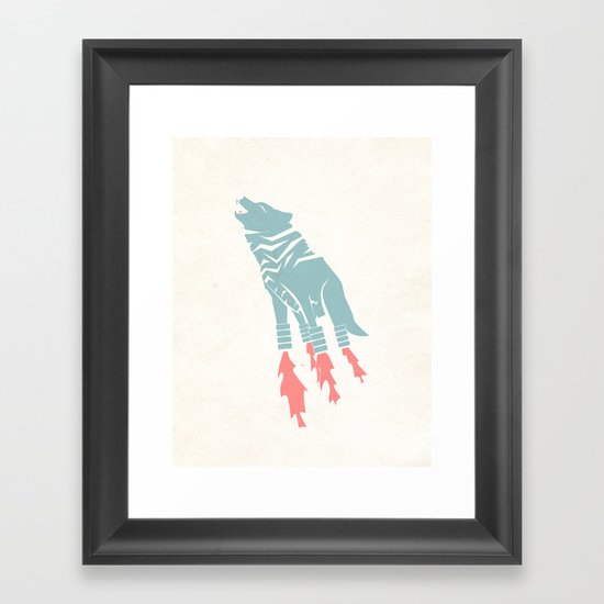 Robot Wolf-Tiger from Outer Space Framed Art Print