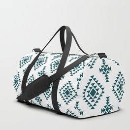 Teal Blue Native American Tribal Pattern Duffle Bag