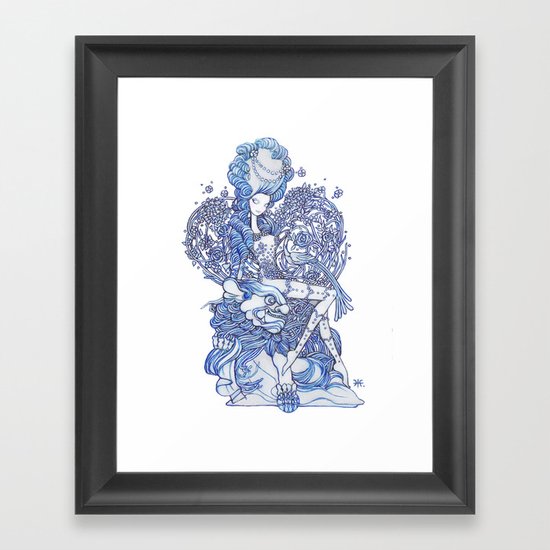 Starry Pin up 'February' Framed Art Print